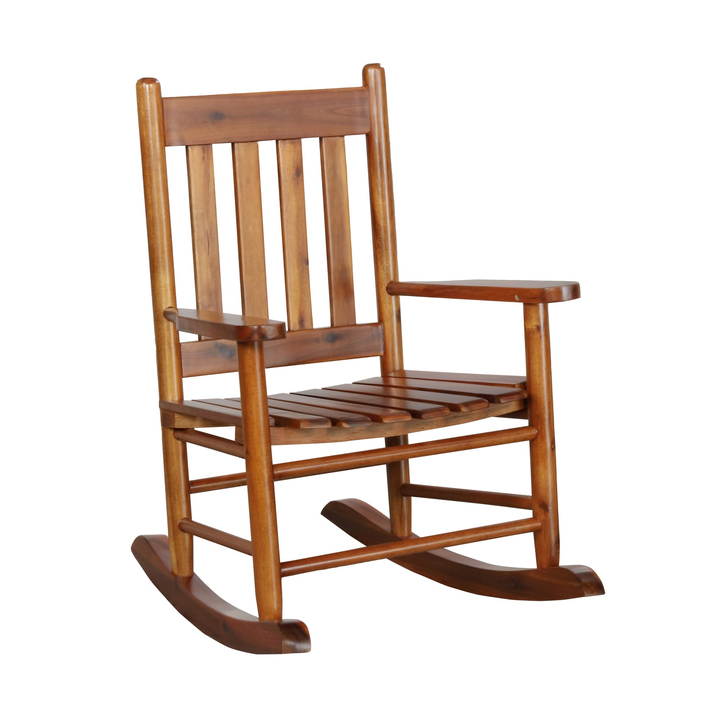 Slat Back Youth Rocking Chair Golden Brown