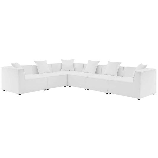 Saybrook Outdoor Patio Upholstered 6-Piece Sectional Sofa