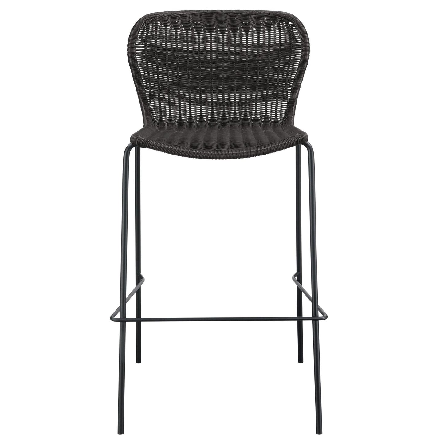 McKinley Upholstered Bar Stools with Footrest (Set of 2) Brown and Sandy Black