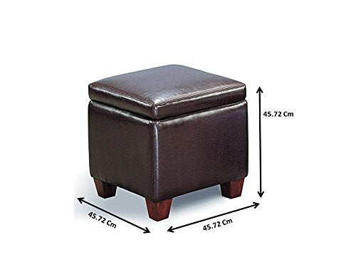 Cube Shaped Storage Ottoman Dark Brown