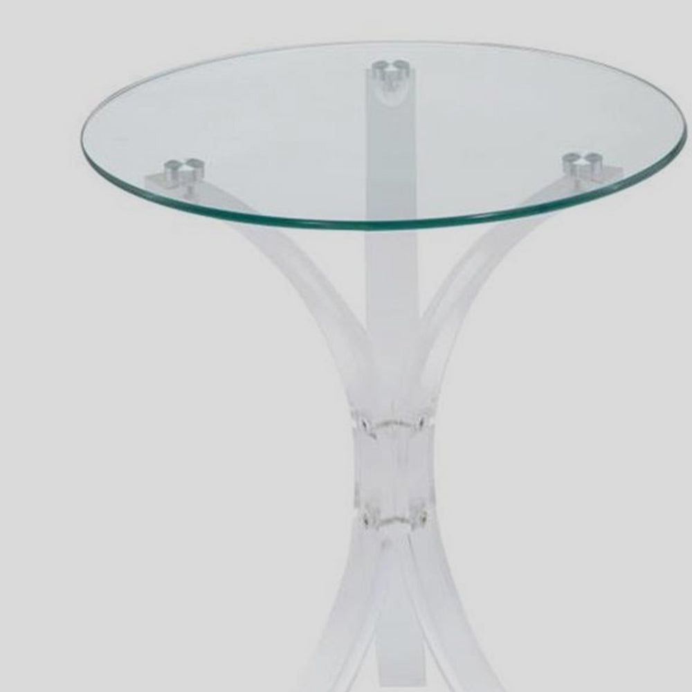 Round Accent Table Clear