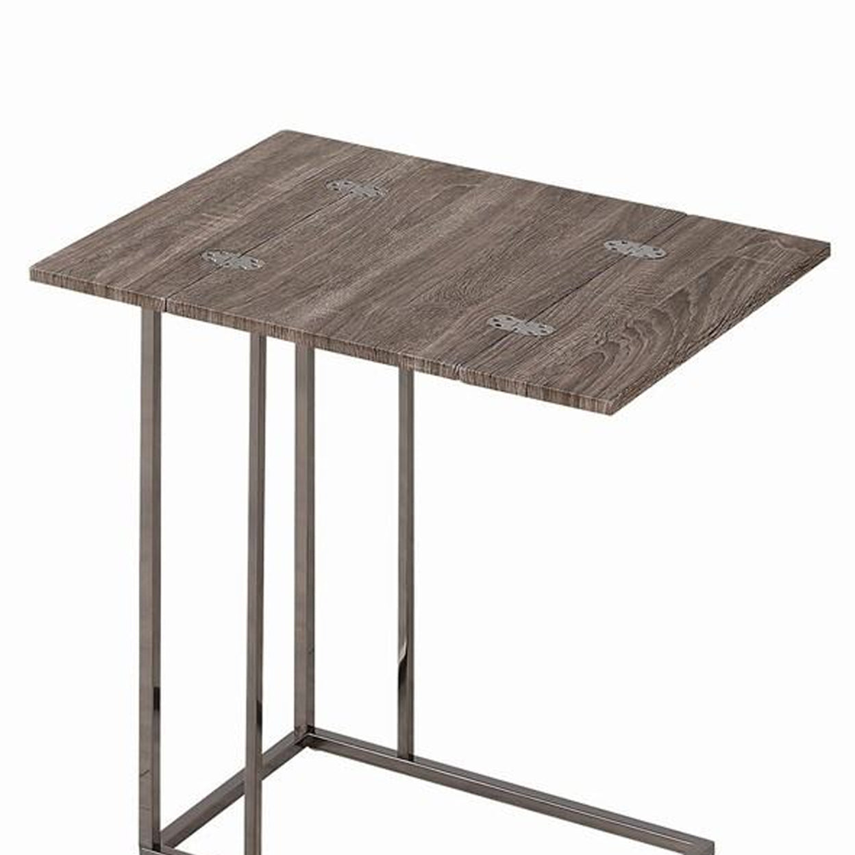 Expandable Top Accent Table Weathered Grey and Black