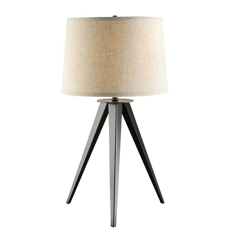 Tripod Base Table Lamp Black and Light Grey