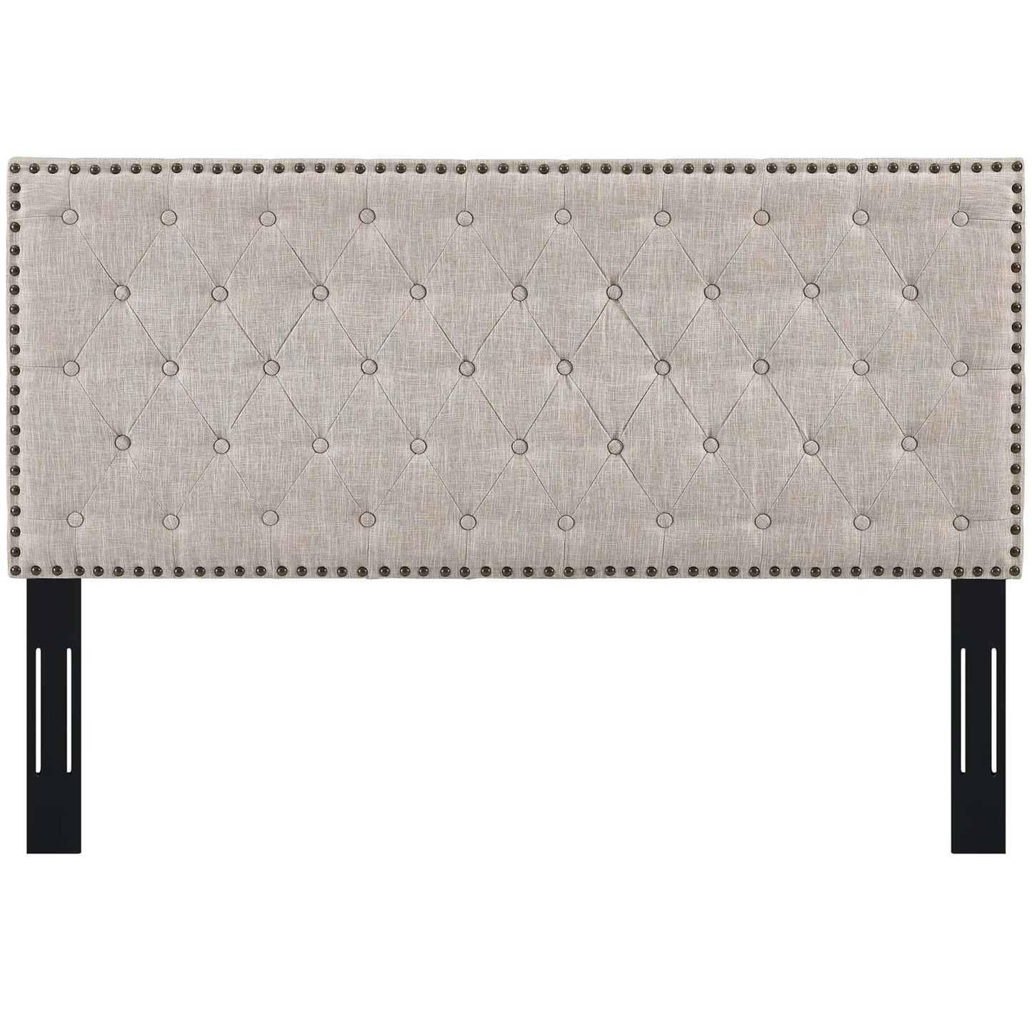 Helena Tufted Twin Upholstered Linen Fabric Headboard