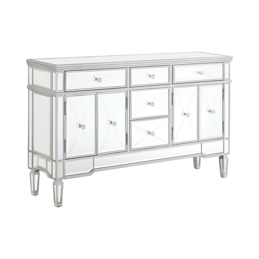 5-drawer Accent Cabinet Silver