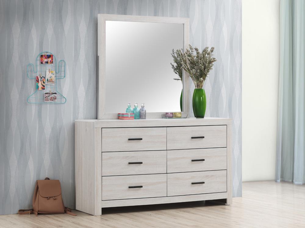 Brantford Rectangle Dresser Mirror Coastal White