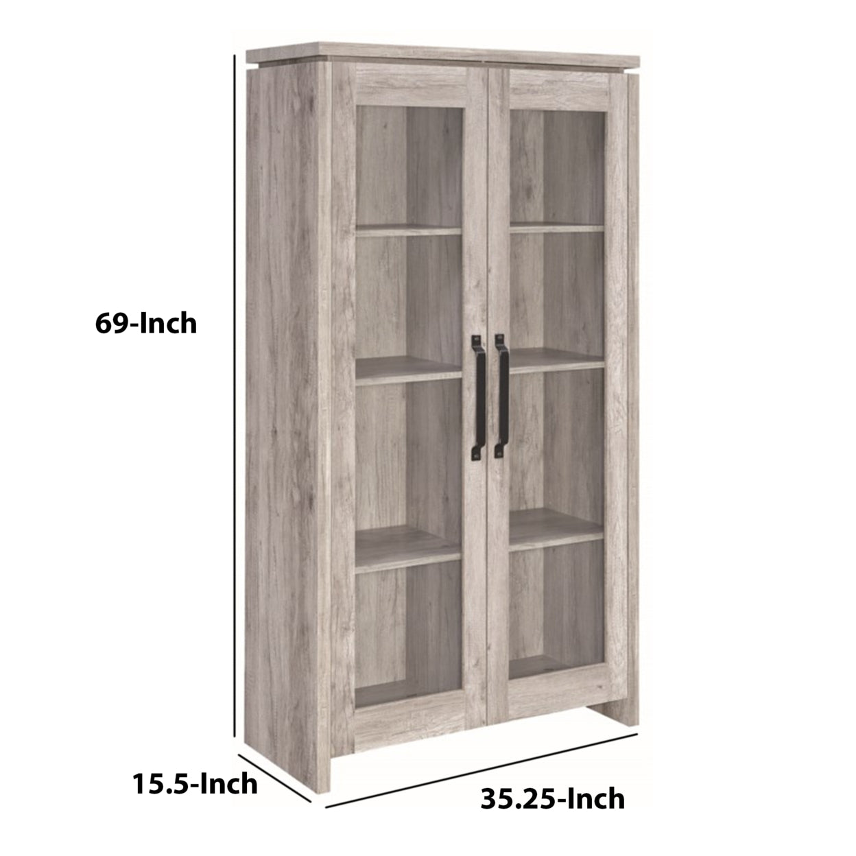 2-door Tall Cabinet Grey Driftwood