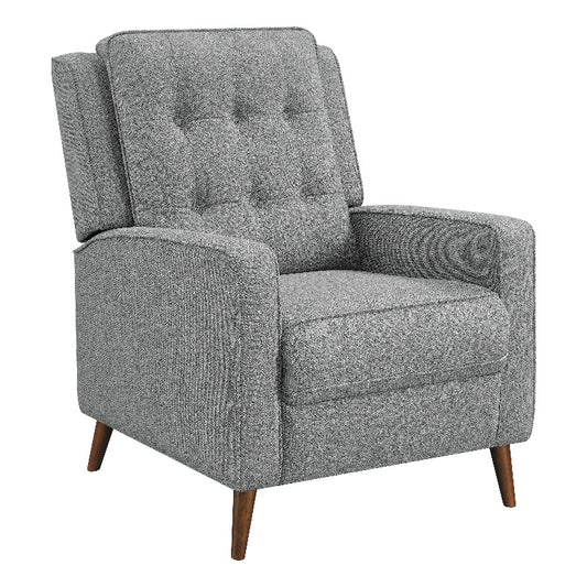 Upholstered Tufted Push Back Recliner Grey