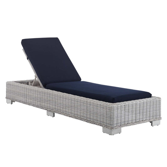 Conway Sunbrella® Outdoor Patio Wicker Rattan Chaise Lounge