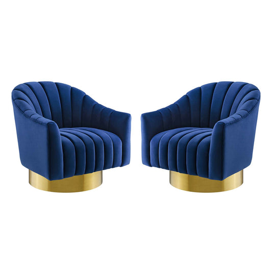 Buoyant Swivel Chair Performance Velvet Set of 2