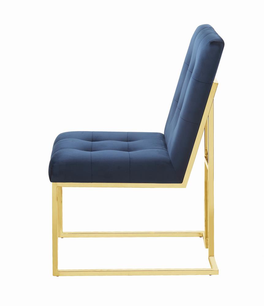 Cisco Tufted Back Side Chairs Ink Blue (Set of 2)