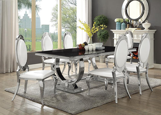 Antoine 5-piece Rectangular Dining Set Chrome