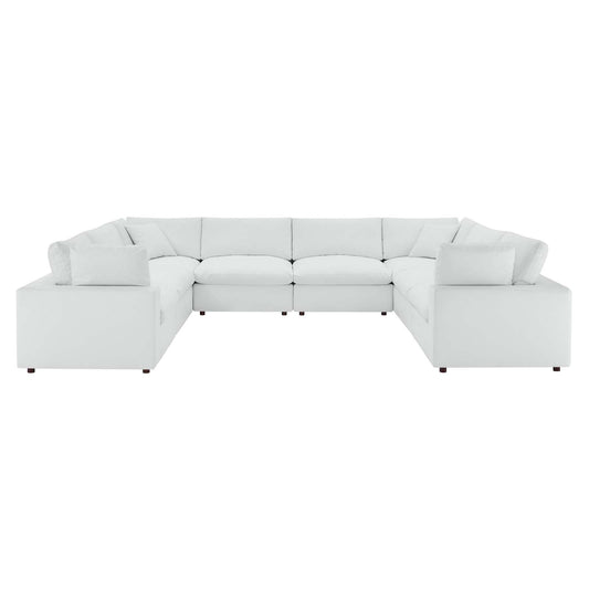 Commix Down Filled Overstuffed Vegan Leather 8-Piece Sectional Sofa