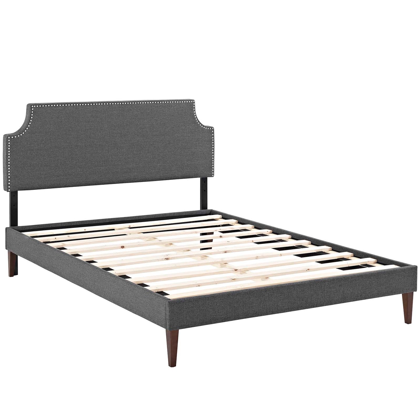 Corene Full Fabric Platform Bed with Squared Tapered Legs