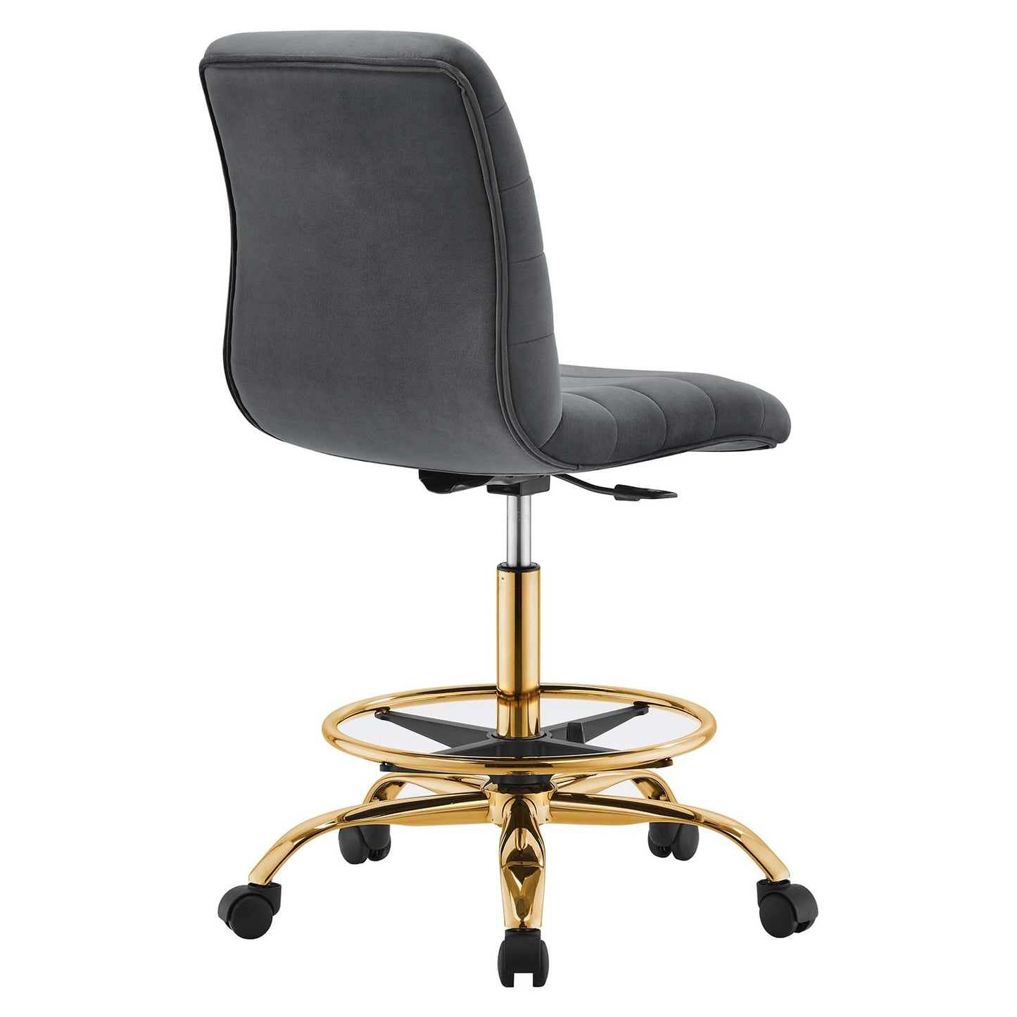 Ripple Armless Performance Velvet Drafting Chair