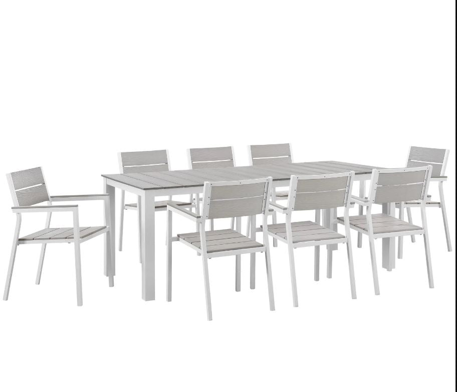 Maine 9 Piece Outdoor Patio Dining Set
