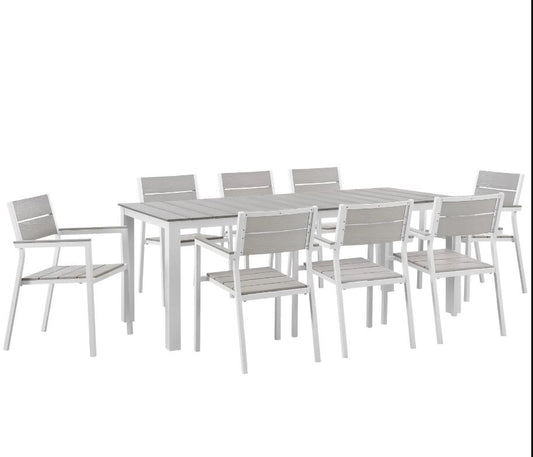 Maine 9 Piece Outdoor Patio Dining Set
