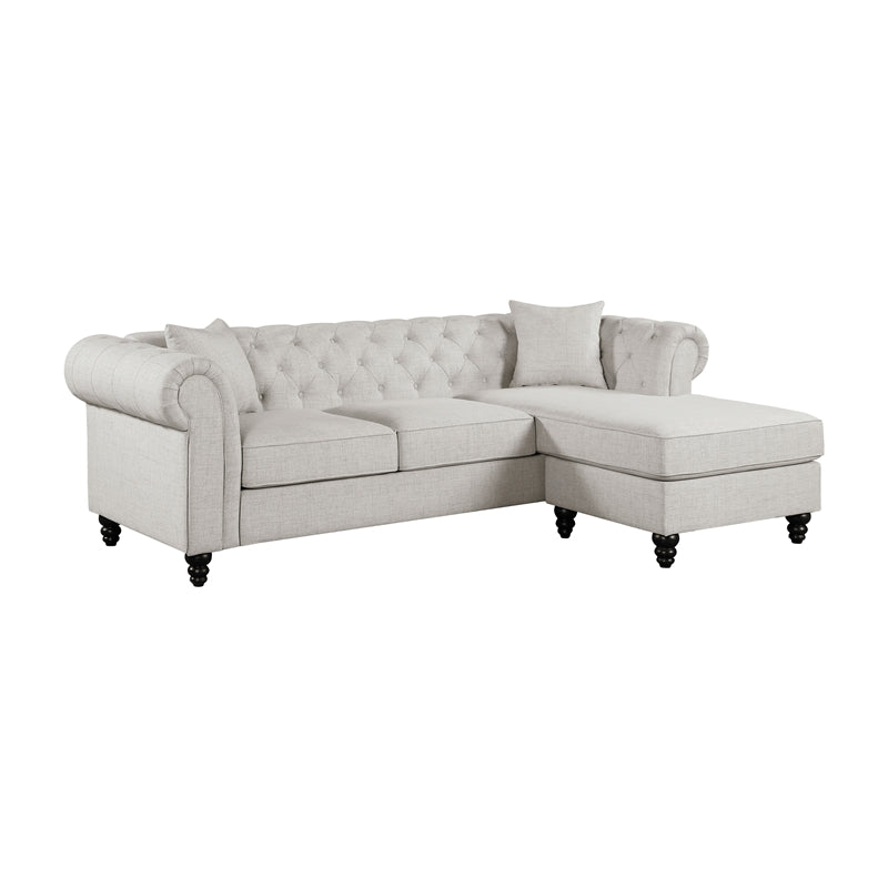 Cecilia Upholstered Tufted Sectional Oatmeal