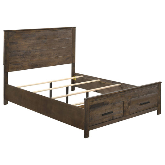 Woodmont Queen Storage Bed Rustic Golden Brown