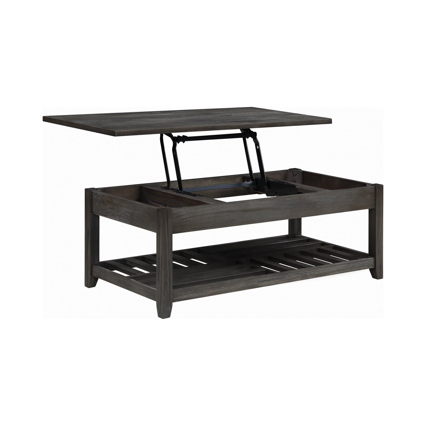 Lift Top Coffee Table with Storage Cavities Grey