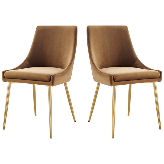 Viscount Performance Velvet Dining Chairs - Set of 2