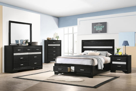 Miranda 5-piece Full Storage Bedroom Set Black
