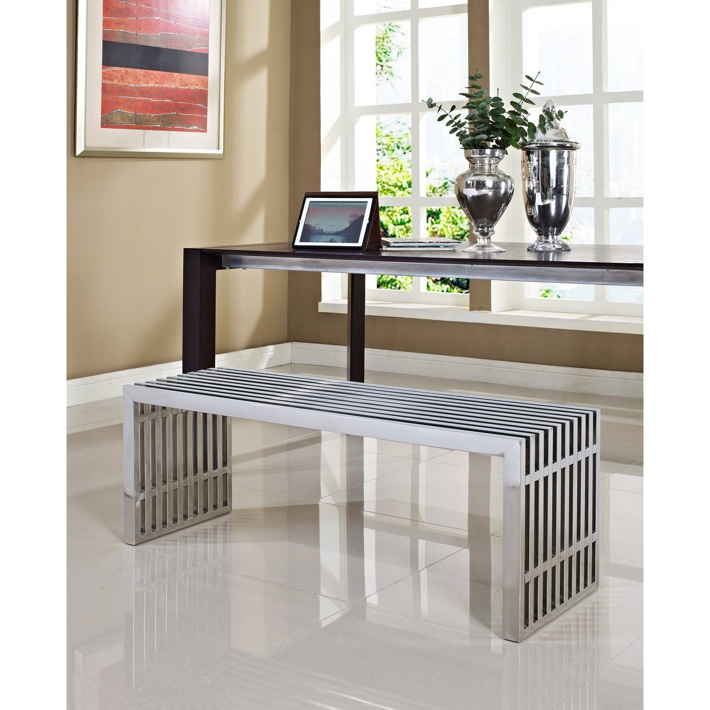 Gridiron Large Stainless Steel Bench