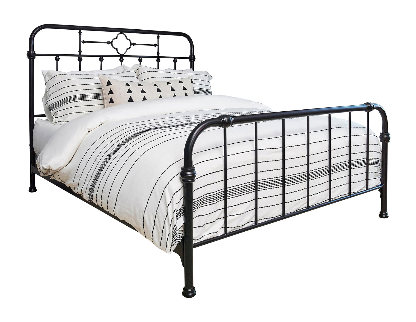 Packlan Eastern King Metal Panel Bed Matte Black