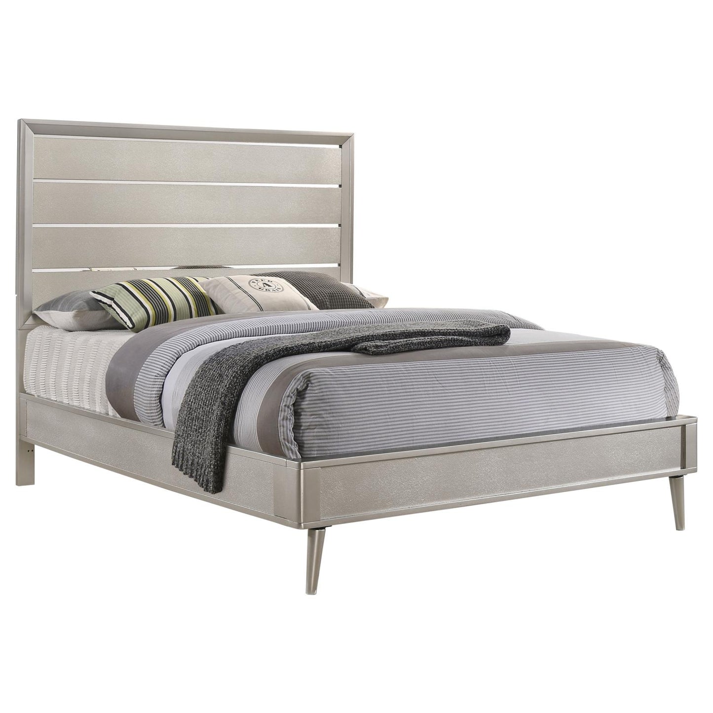 Ramon Queen Panel Bed Metallic Sterling