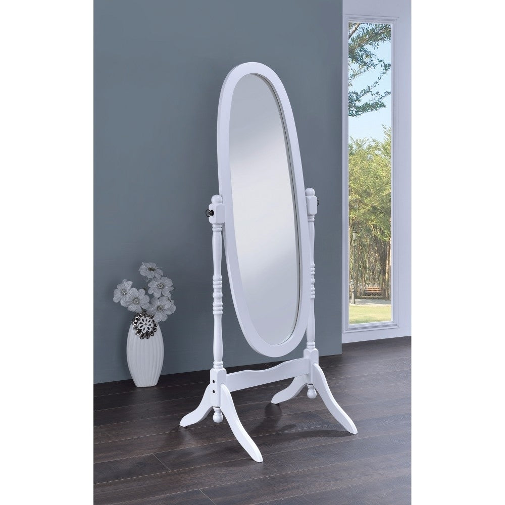 Oval Cheval Mirror White