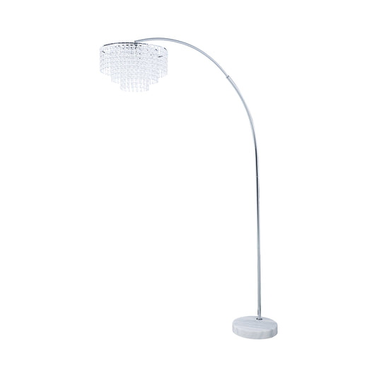 Marble Base Floor Lamp Chrome and Crystal