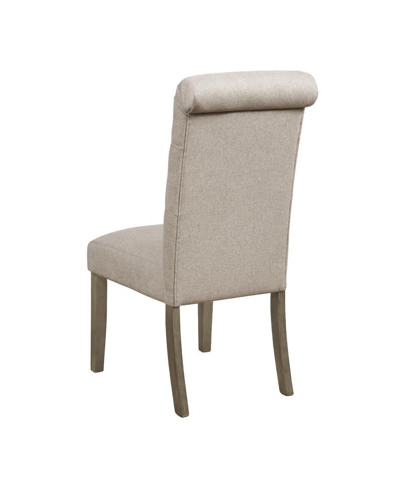 Jonell Tufted Back Side Chairs Rustic Brown and Beige (Set of 2)