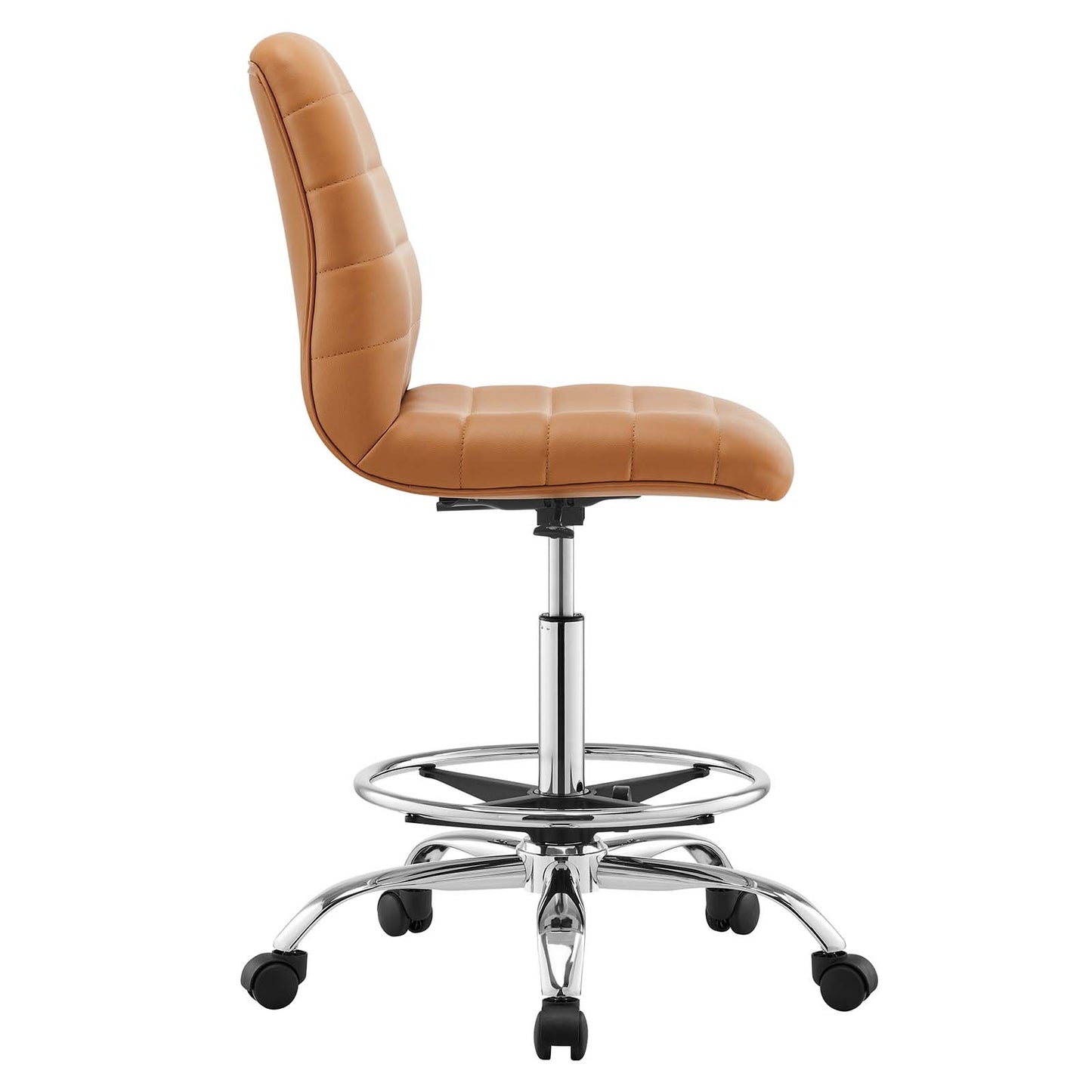 Ripple Armless Vegan Leather Drafting Chair