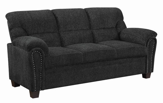 Clemintine Upholstered Sofa with Nailhead Trim Graphite