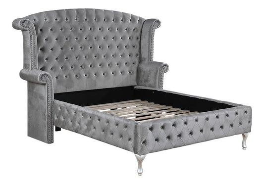 Deanna Queen Tufted Upholstered Bed Grey