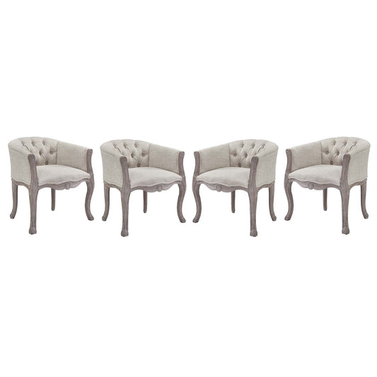 Crown Dining Armchair Upholstered Fabric Set of 4
