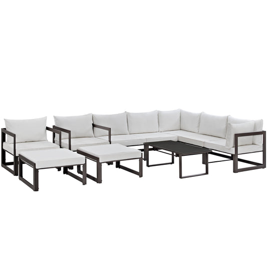 Fortuna 10 Piece Outdoor Patio Sectional Sofa Set