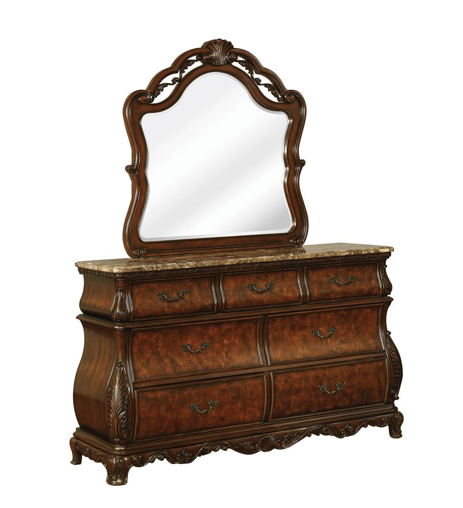 Exeter Arched Dresser Mirror Dark Burl