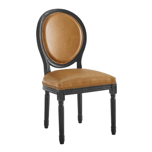 Emanate Vintage French Vegan Leather Dining Side Chair