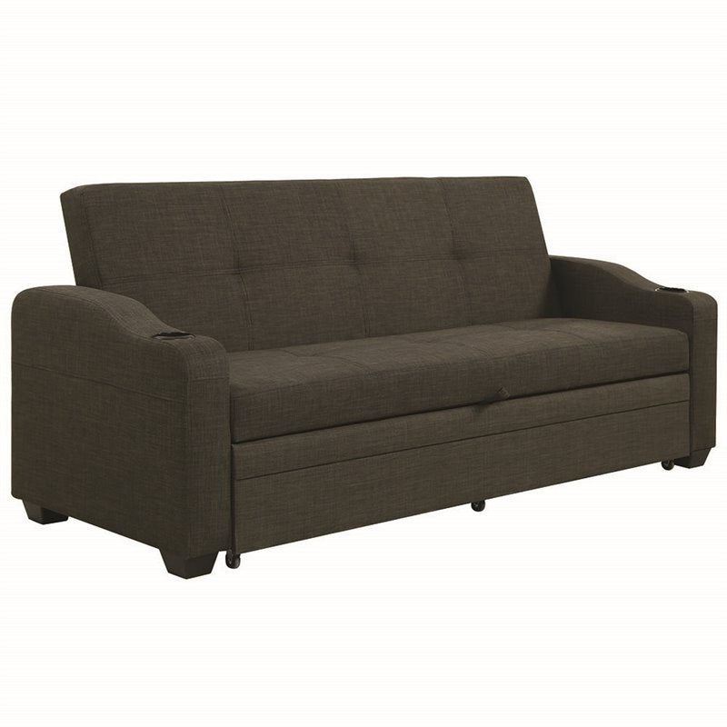 Miller Upholstered Sleeper Sofa Bed Charcoal Grey