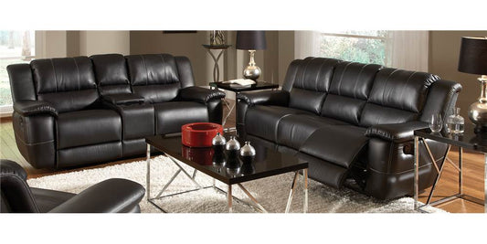 Lee Upholstered Pillow Top Arm Living Room Set Black