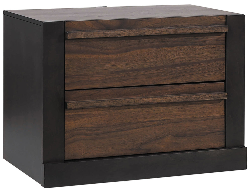 Azalia 2-drawer Nightstand Black and Walnut