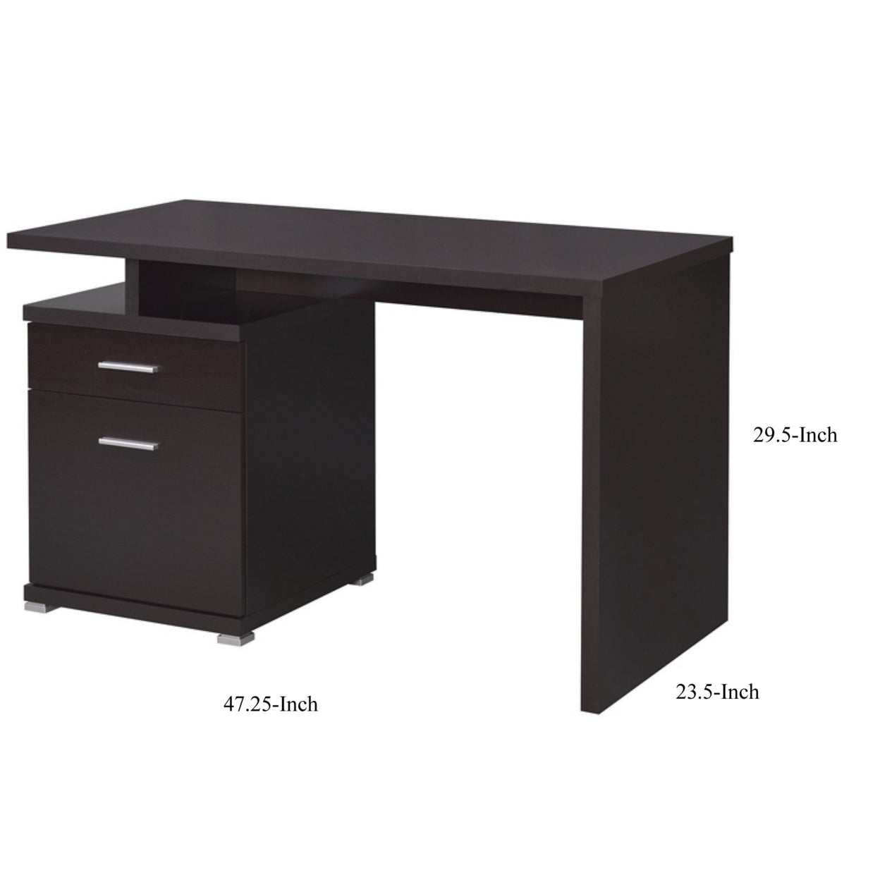 Irving 2-drawer Office Desk with Cabinet Cappuccino