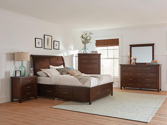 Barstow 4-piece Eastern King Storage Bedroom Set Pinot Noir