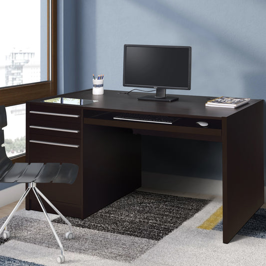 Halston 3-drawer Connect-it Office Desk Cappuccino