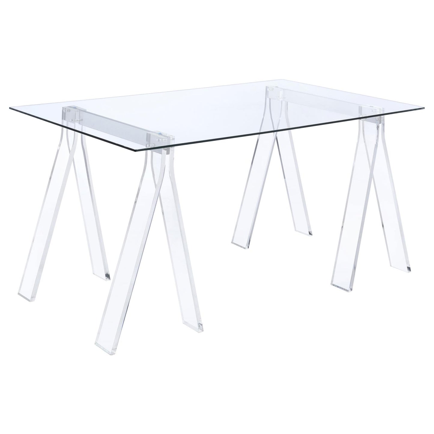 Amaturo Writing Desk with Glass Top Clear