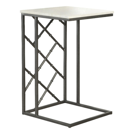 Accent Table with Marble Top White