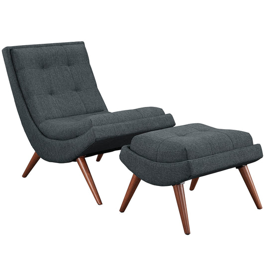 Ramp Upholstered Fabric Lounge Chair Set