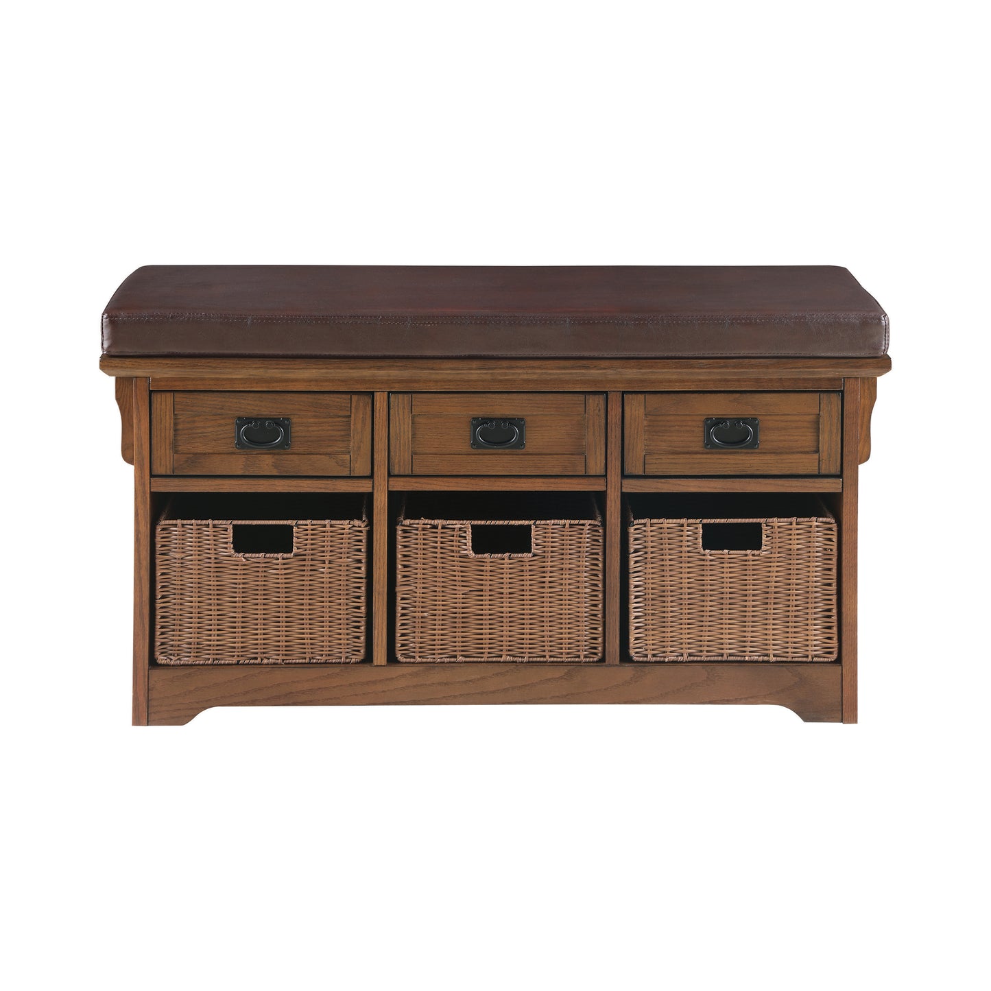 42" 3-drawer Storage Bench Brown