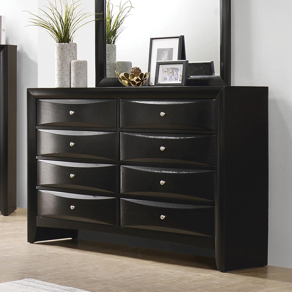 Briana Rectangular 8-drawer Dresser Black